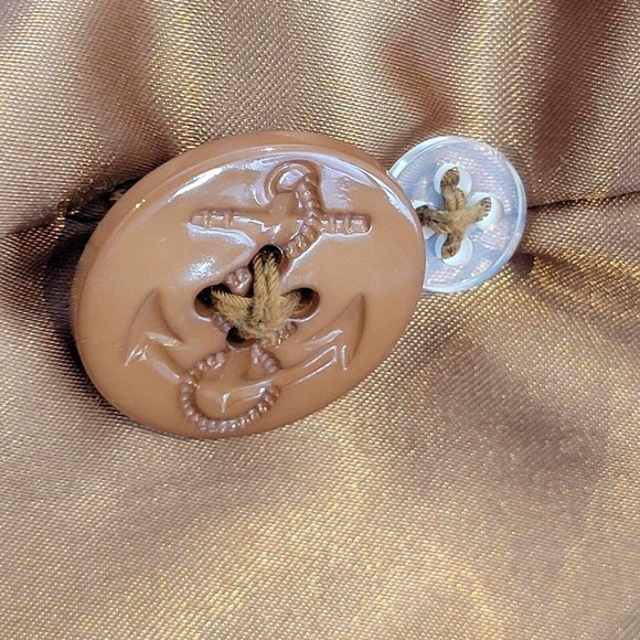 Cabelas Peacoat Jacket Womens Extra Large XL Wool Blend Lined Button Tan Camel - Picture 6 of 9